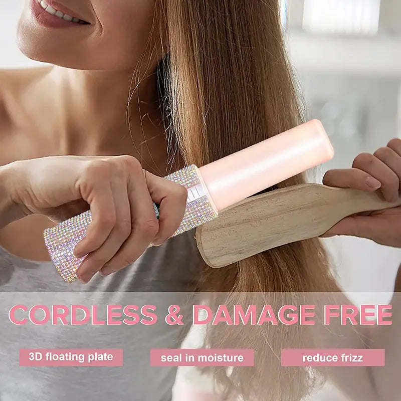 Wireless 2-IN-1 Electric Hair Straightener And Curler