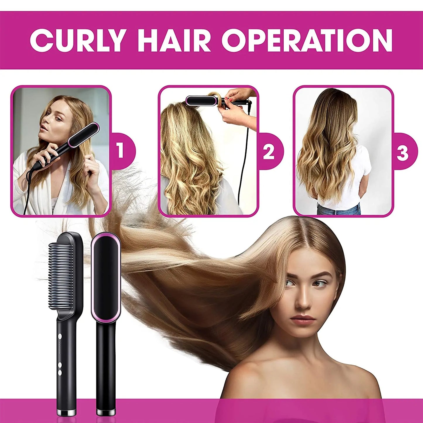Styling brush Hair Straightener