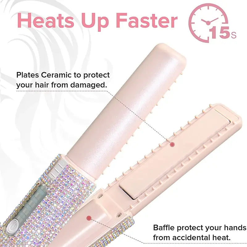 Wireless 2-IN-1 Electric Hair Straightener And Curler